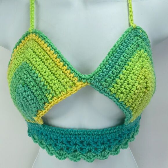 Handmade Peek-a-boo Napper brand crop top halter adjustable size small - Picture 9 of 11